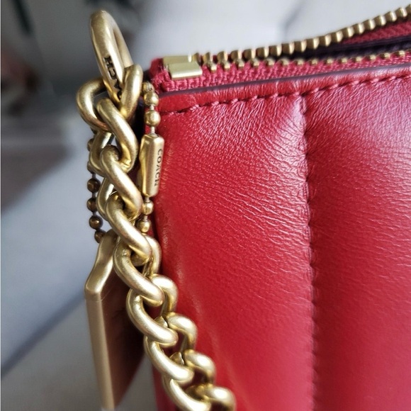 ‼️SOLD‼️COACH LEATHER NOLITA 19 CHAIN  WITH LINEAR QUILTING RED - Picture 5 of 6